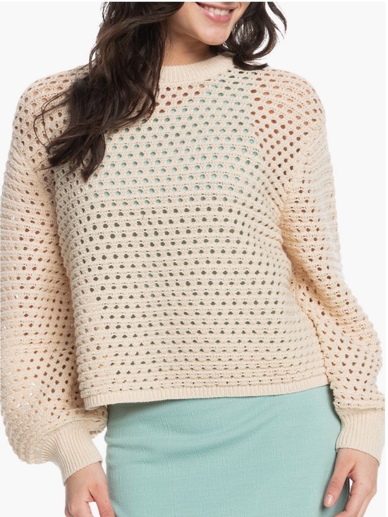 Roxy Sweaters - Roxy California Lover Open Stitch Sweater - Tapioca - Size L